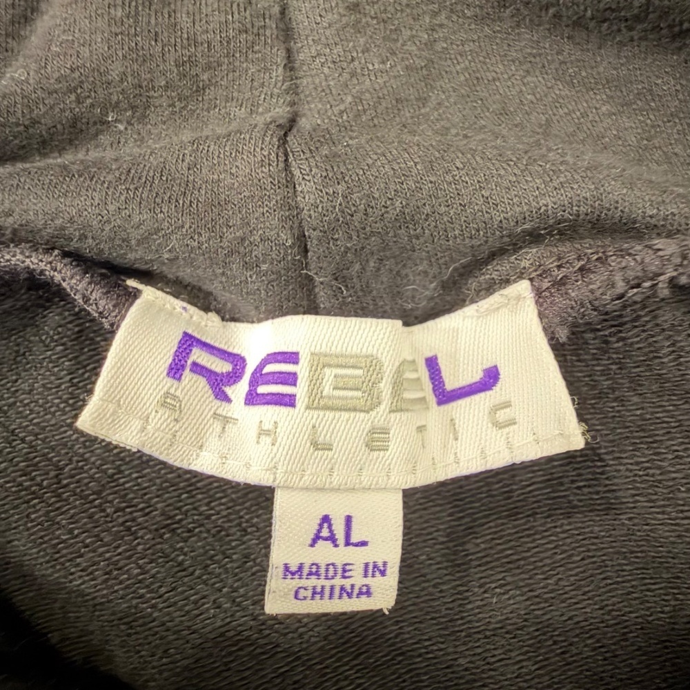 Rebel Athletics Raiders Rhinestone Embellished Black Hoodie, Size Large - Picture 12 of 14